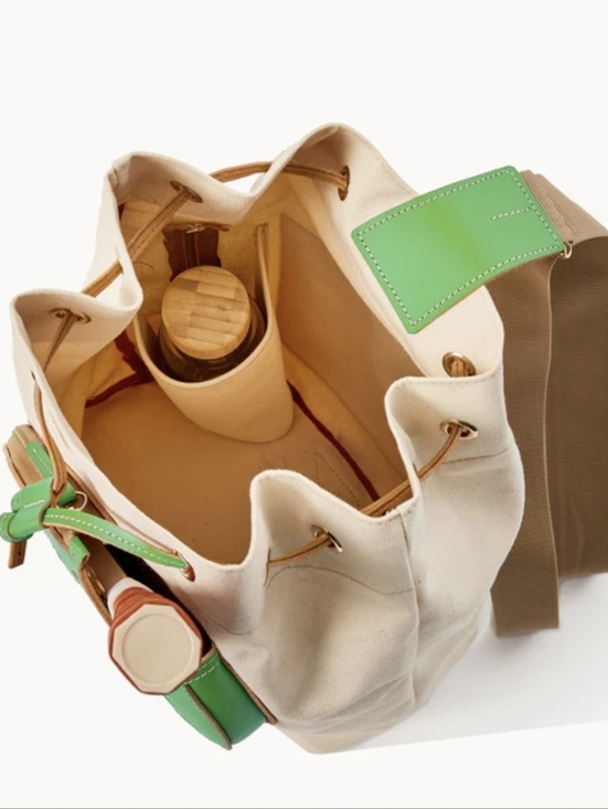 Dooney & Bourke Green Leather Drawstring Bucket Bag- For Pickleball main image 5